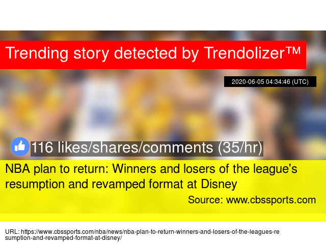 Nba Plan To Return Winners And Losers Of The League S Resumption